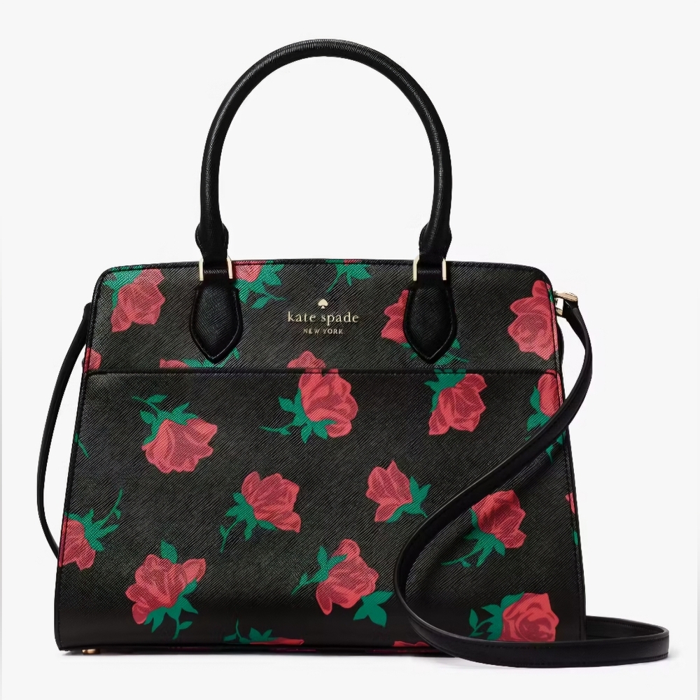 Kate Spade Madison Rose Toss Printed Medium Satchel